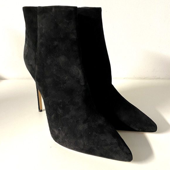 NWOB Scarosso x Brian Atwood Fabi Suede Ankle Boot Point Toe Slim Heel Z… - Picture 2 of 8